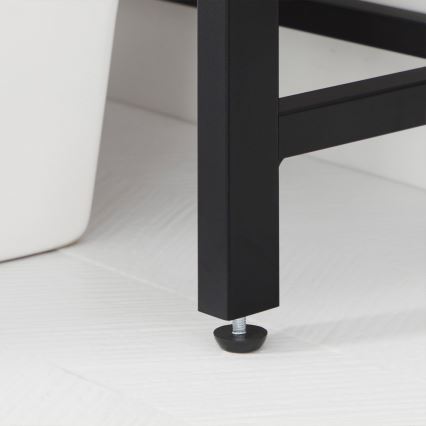 Koupelnový regál RENARO hnědá/černá