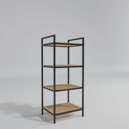 Koupelnový regál STRALSUND 110x45 cm dub/černá