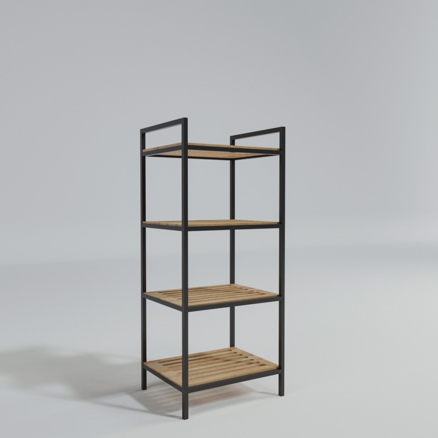 Koupelnový regál STRALSUND 110x45 cm dub/černá