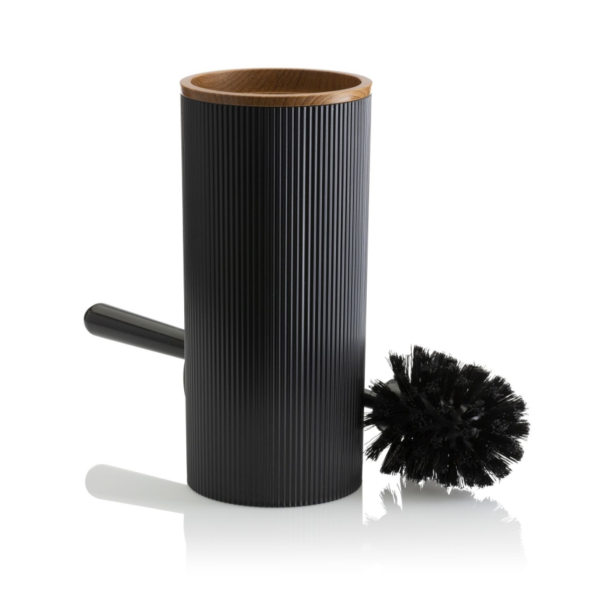 Koupelnový set ALISON 5 ks černá/hnědá