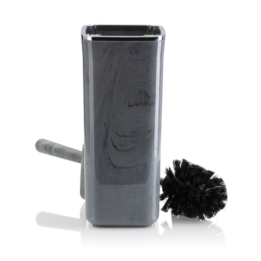 Koupelnový set GRIS 5 ks šedá/lesklý chrom