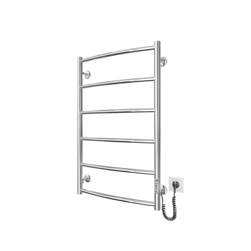 Koupelnový žebříkový radiátor CLASSIC 100W/230V 81x53cm nerez/lesklý chrom pravá