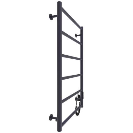 Koupelnový žebříkový radiátor CLASSIC 110W/230V 80x53 cm nerez/antracit pravá