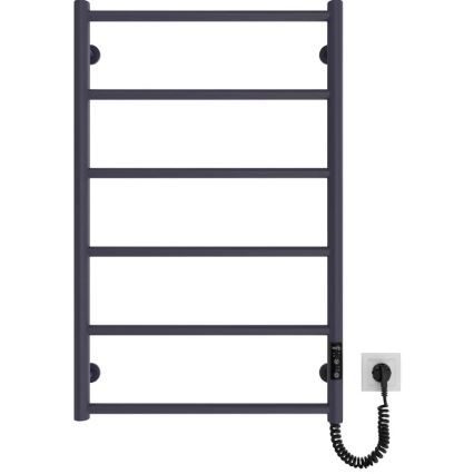 Koupelnový žebříkový radiátor CLASSIC 110W/230V 81x52 cm nerez/antracit pravá