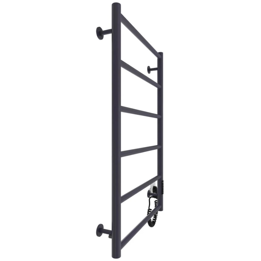 Koupelnový žebříkový radiátor CLASSIC 110W/230V 81x52 cm nerez/antracit pravá