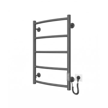 Koupelnový žebříkový radiátor CLASSIC 65W/230V 65x43 cm nerez/antracit pravá