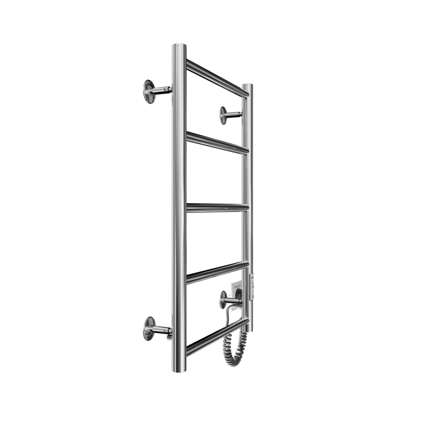 Koupelnový žebříkový radiátor CLASSIC 65W/230V 66x42 cm nerez/lesklý chrom pravá