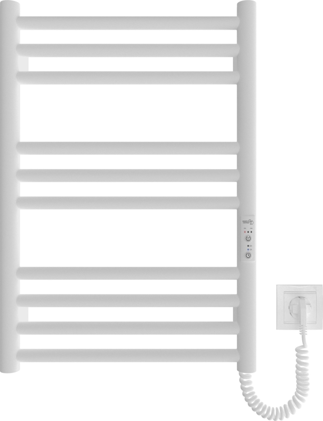 Koupelnový žebříkový radiátor HF GREENWICH 100W/230V 57x43 cm bílá kulatý