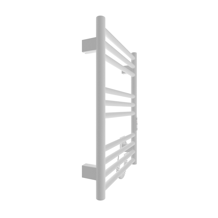 Koupelnový žebříkový radiátor HF GREENWICH 100W/230V 57x43 cm bílá kulatý