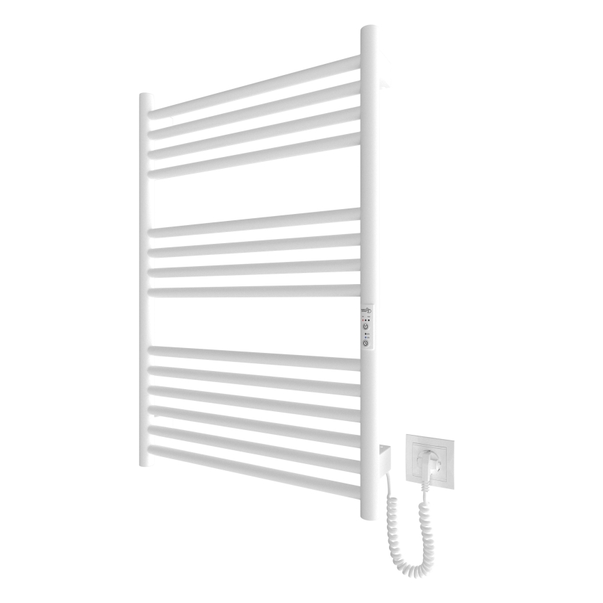 Koupelnový žebříkový radiátor HF GREENWICH 170W/230V 77x53 cm bílá kulatý