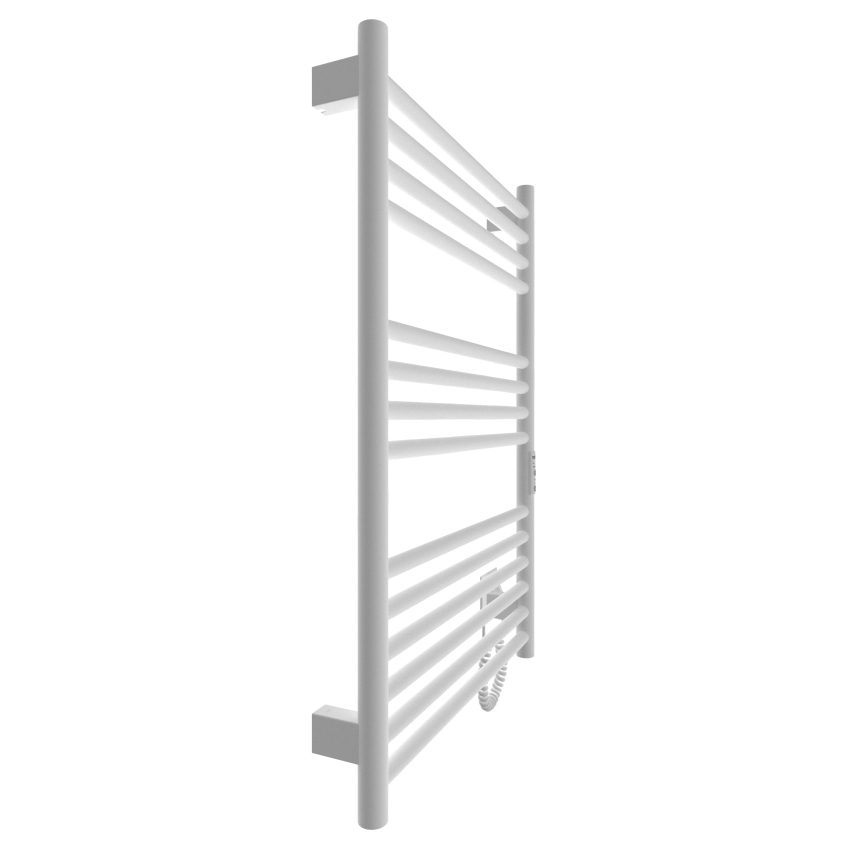 Koupelnový žebříkový radiátor HF GREENWICH 170W/230V 77x53 cm bílá kulatý