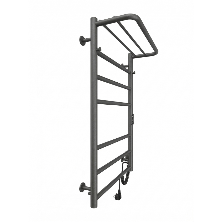 Koupelnový žebříkový radiátor HOME 95W/230V 77x53 cm nerez/antracit pravá