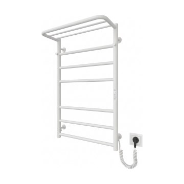 Koupelnový žebříkový radiátor HOME 95W/230V 77x53 cm nerez/bílá pravá