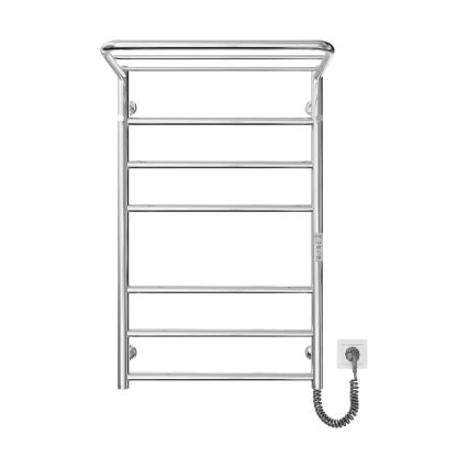 Koupelnový žebříkový radiátor HOME 95W/230V 77x53 cm nerez/chrom pravá