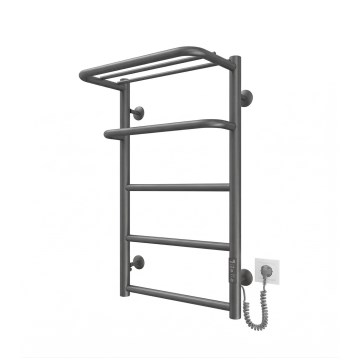 Koupelnový žebříkový radiátor HOTEL 75W/230V 66x42 cm nerez/antracit pravá