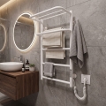 Koupelnový žebříkový radiátor HOTEL 75W/230V 66x42 cm nerez/bílá pravá