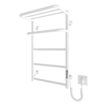 Koupelnový žebříkový radiátor HOTEL 75W/230V 66x42 cm nerez/bílá pravá
