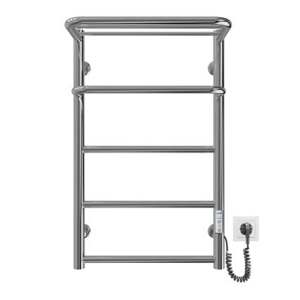 Koupelnový žebříkový radiátor HOTEL 75W/230V 66x42 cm nerez/chrom pravá
