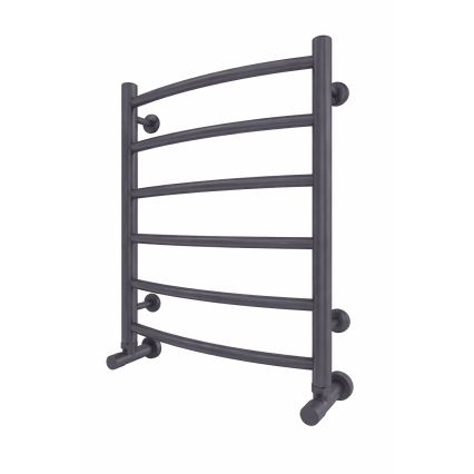 Koupelnový žebříkový radiátor INOX CLASSIC 120W/230V 57x43 cm nerez/antracit