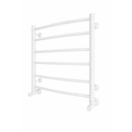 Koupelnový žebříkový radiátor INOX CLASSIC 122W/230V 57x53 cm nerez/bílá