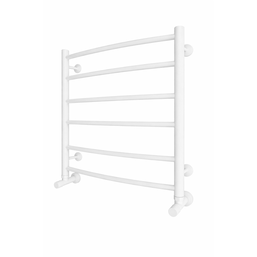 Koupelnový žebříkový radiátor INOX CLASSIC 122W/230V 57x53 cm nerez/bílá