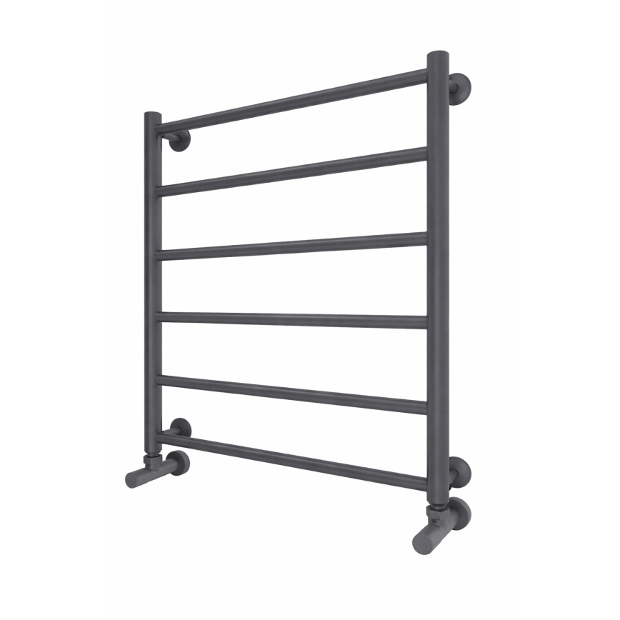 Koupelnový žebříkový radiátor INOX FLAT 122W/230V 57x43 cm nerez/antracit