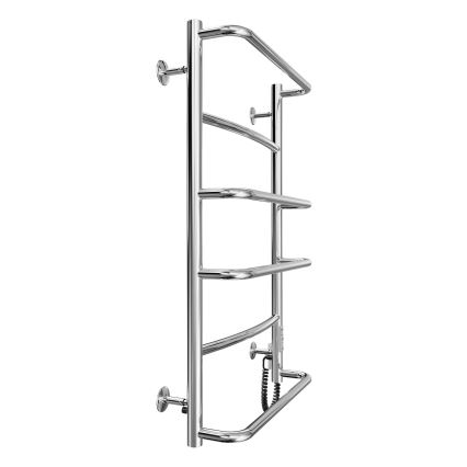 Koupelnový žebříkový radiátor LUX 105W/230V 81x52 cm nerez/lesklý chrom pravá