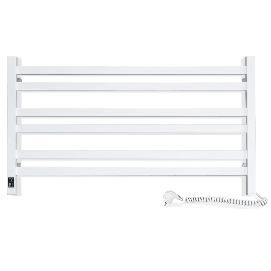Koupelnový žebříkový radiátor s termostatem AVANGARD 316W/230V 50,6 cm IP44 bílá pravá hranatý