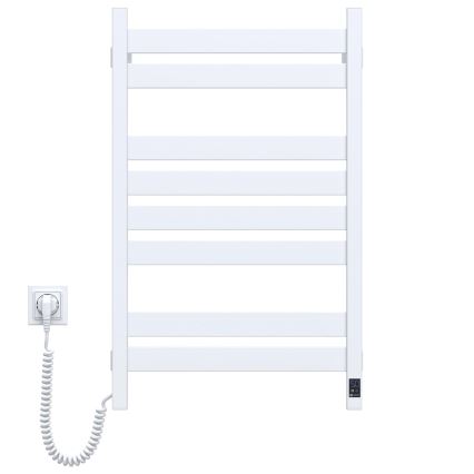 Koupelnový žebříkový radiátor s termostatem LARGO 432W/230V 80,6 cm IP44 bílá levá hranatý