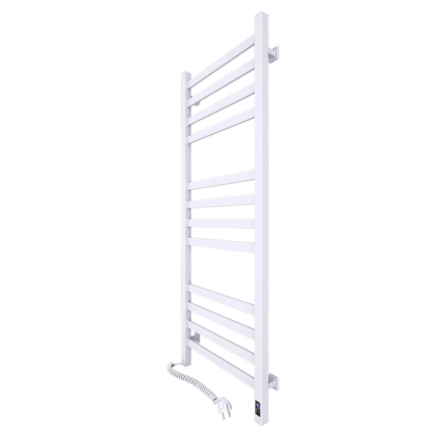 Koupelnový žebříkový radiátor s termostatem AVANGARD 227W 120x48cm  bílá levá