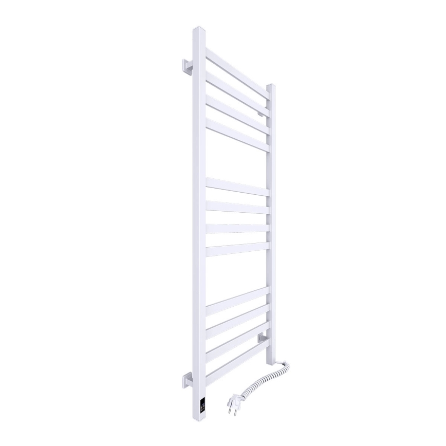 Koupelnový žebříkový radiátor s termostatem AVANGARD 227W 120x48cm  bílá pravá