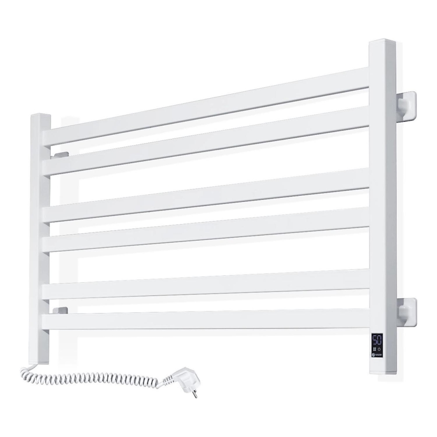 Koupelnový žebříkový radiátor s termostatem AVANGARD 300W/230V 50,6 cm IP44 bílá levá hranatý