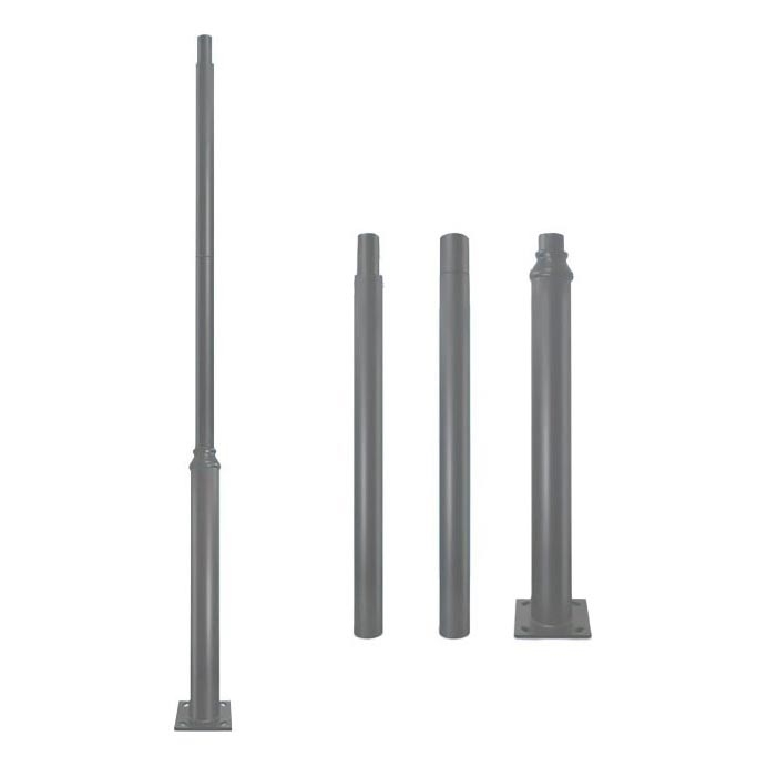 Kovová tyč pro sloup venkovního osvětlení BASE 3 m šedá