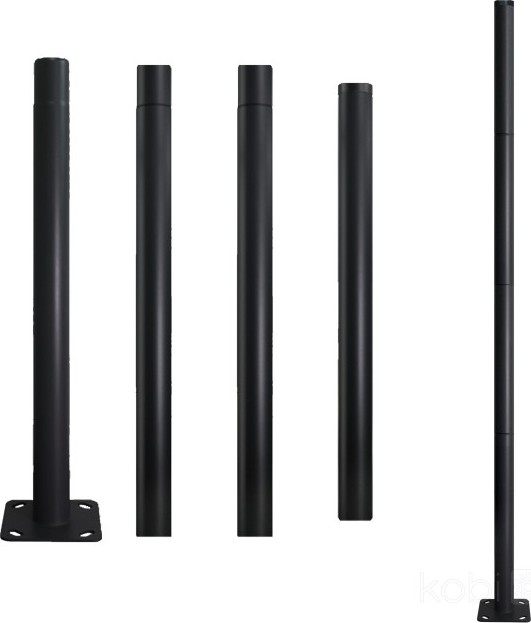 Kovová tyč pro sloup venkovního osvětlení BASE 4 m stožár pr. 60 mm černá