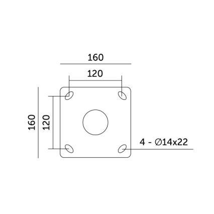 Kovová tyč pro sloup venkovního osvětlení BASE 4 m stožár pr. 60 mm černá