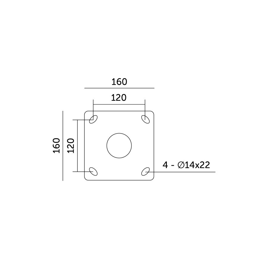 Kovová tyč pro sloup venkovního osvětlení BASE 4 m stožár pr. 60 mm černá