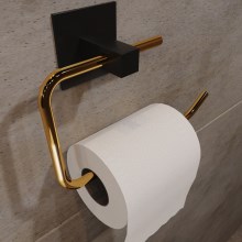 Kovový držák toaletního papíru 8x16 cm černá/zlatá