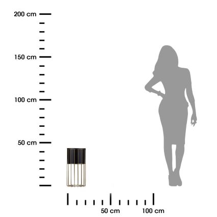 Kovový květináč LOFT 42x20 cm zlatá/černá