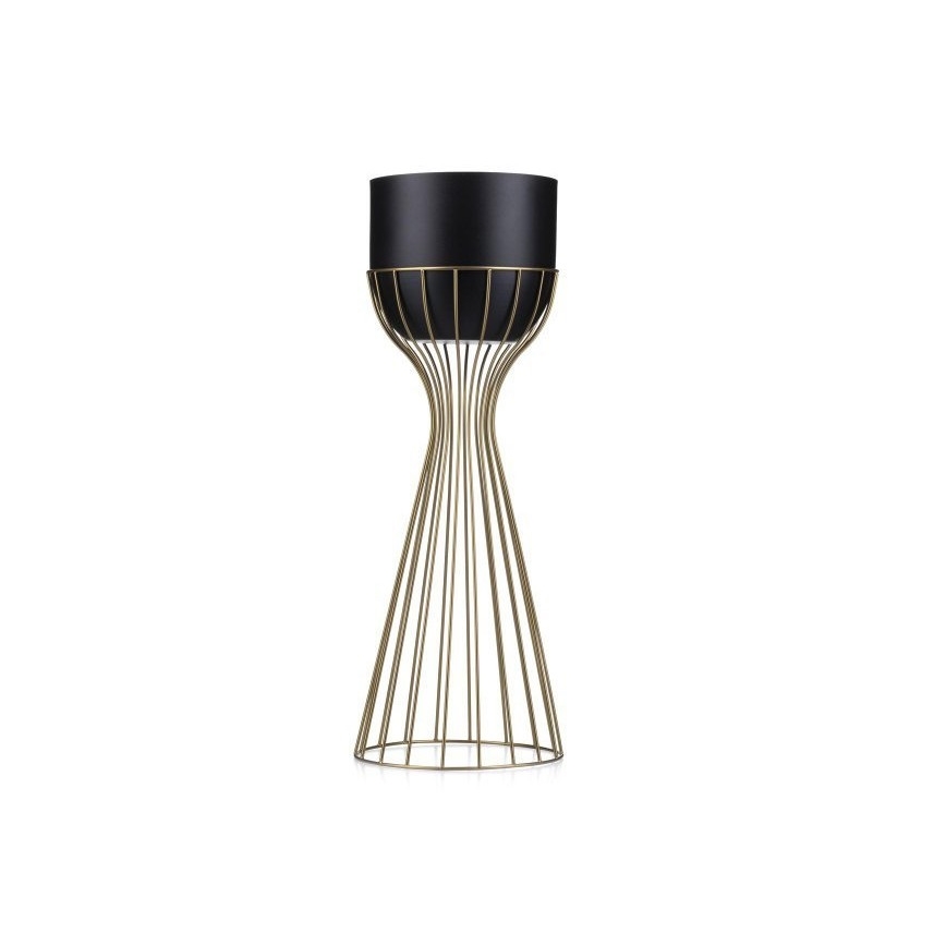 Kovový květináč LOFT 56x20 cm zlatá/černá