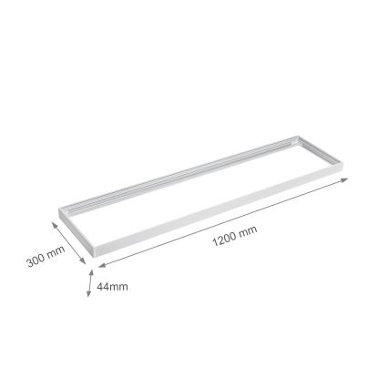 Kovový rám pro instalaci LED panelů 1200x300 mm bílá