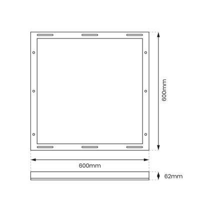 Kovový rám pro instalaci LED panelů 60x60 cm