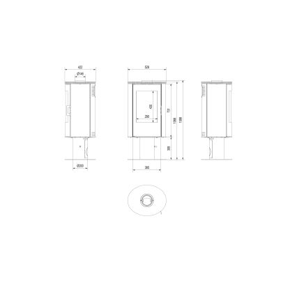 Kratki - Krbová ocelová kamna 8kW 150mm