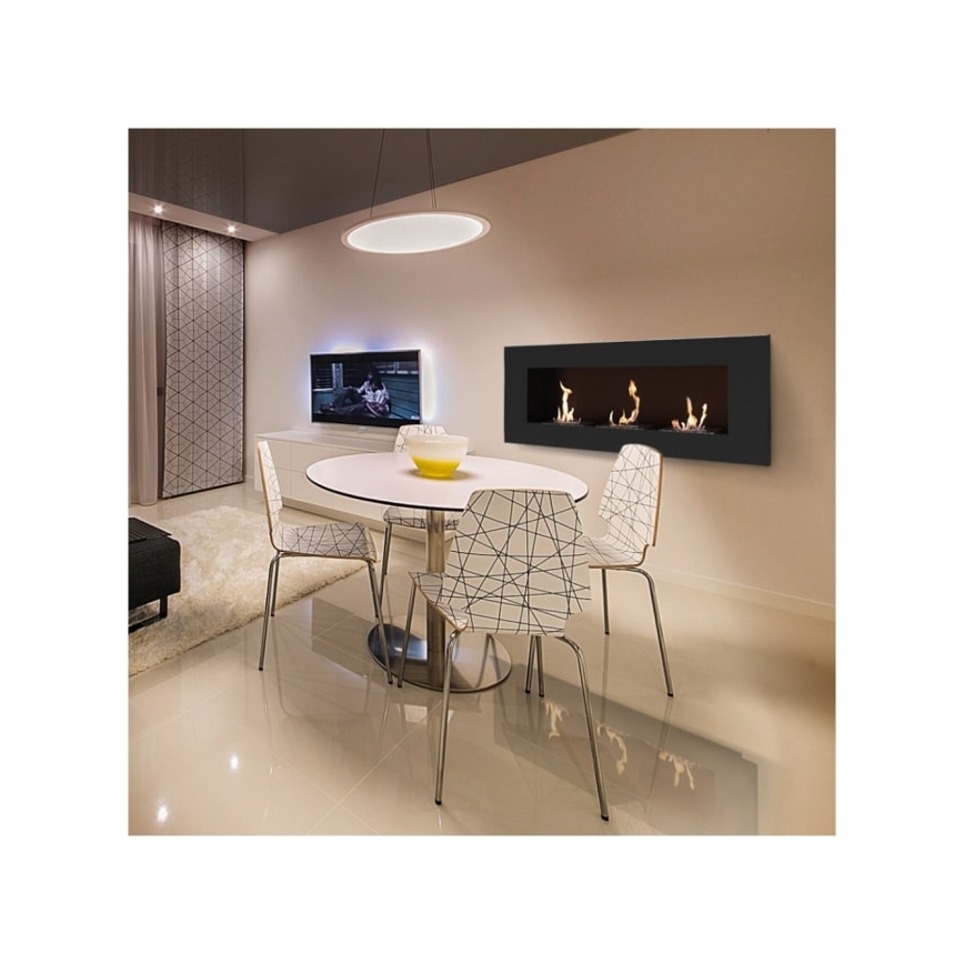 Kratki - Vestavěný BIO krb 40x120 cm 3x1,1kW černá