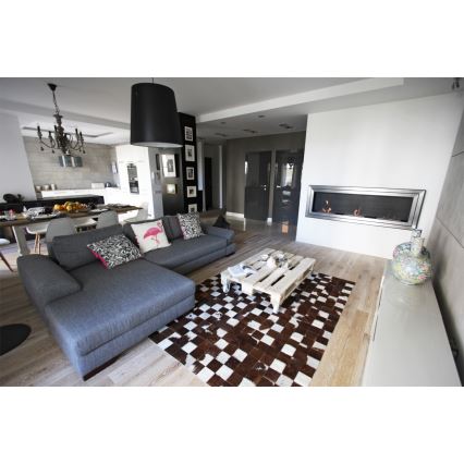 Kratki - Vestavěný BIO krb 65x180 cm 3x2,5kW lesklý chrom