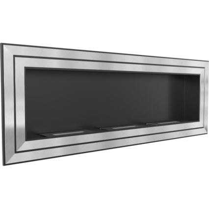 Kratki - Vestavěný BIO krb 65x180 cm 3x2,5kW lesklý chrom