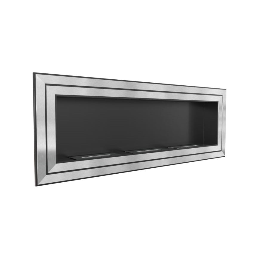 Kratki - Vestavěný BIO krb 65x180 cm 3x2,5kW lesklý chrom