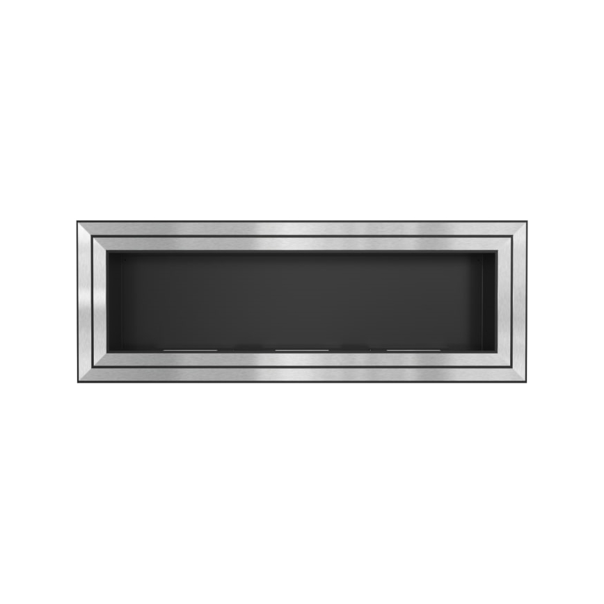 Kratki - Vestavěný BIO krb 65x180 cm 3x2,5kW lesklý chrom