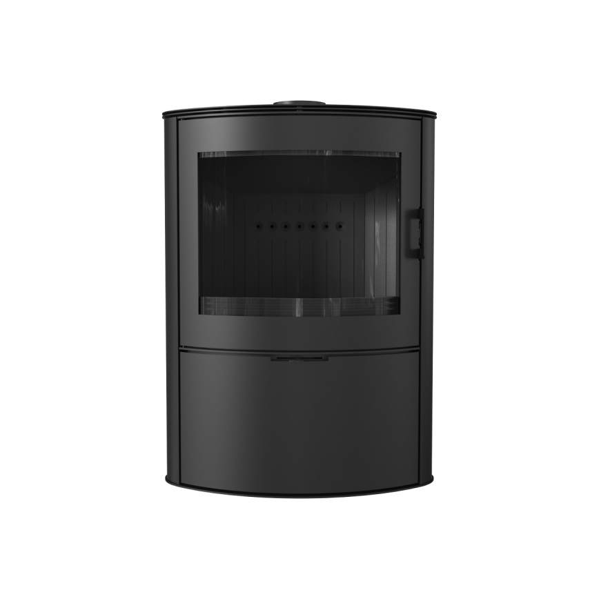 Kratki - Krbová ocelová kamna s automatickým zavíráním dveří 10kW 150 mm černá