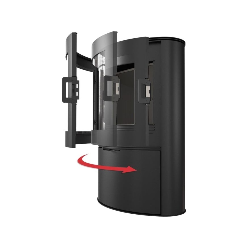 Kratki - Krbová ocelová kamna s automatickým zavíráním dveří 10kW 150 mm černá