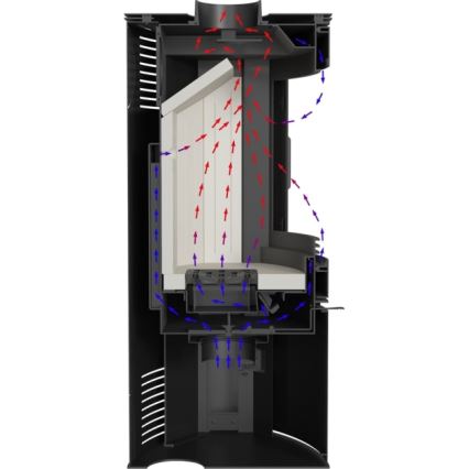 Kratki - Krbová ocelová kamna 10kW 150mm bílá